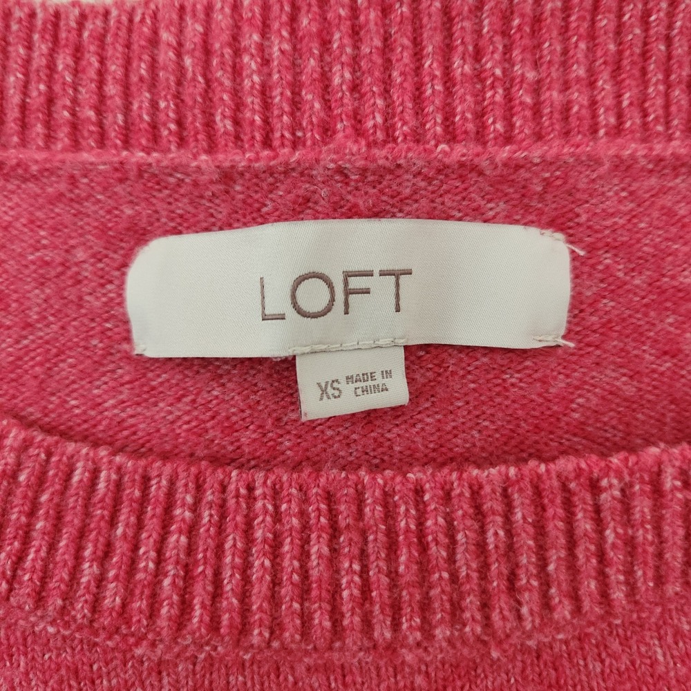LOFT Womens XS Red Marled Knit Boatneck Long Sleeve Tunic Sweater - Picture 3 of 5